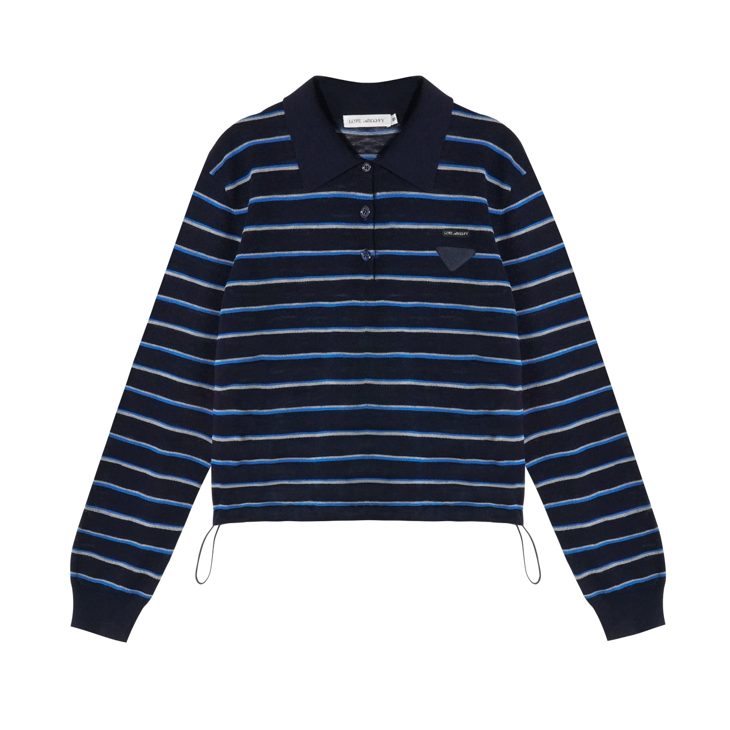 Striped Polo Drawstring T-shirt