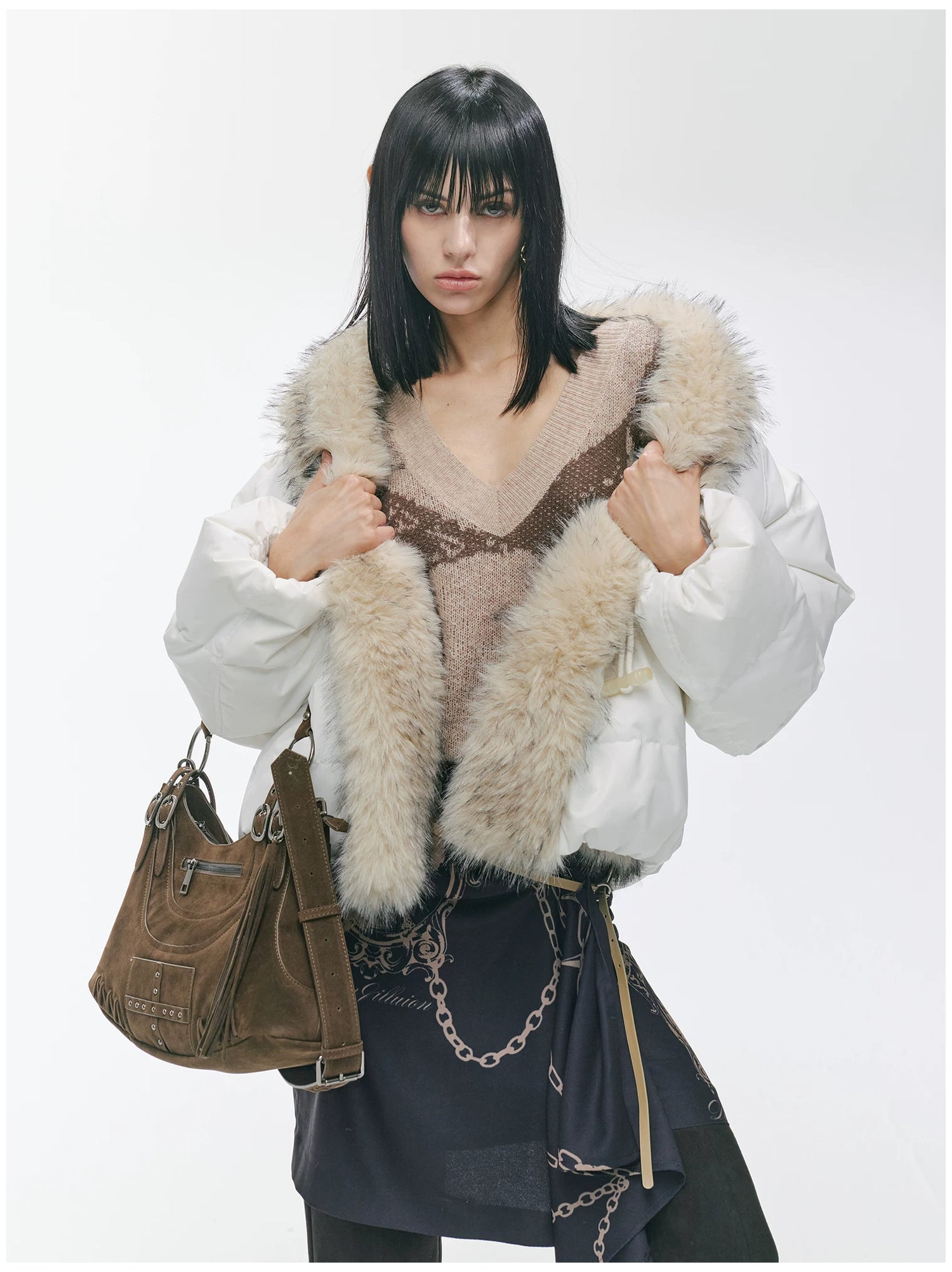 Vintage Studded Fringe Punk Shoulder Bag