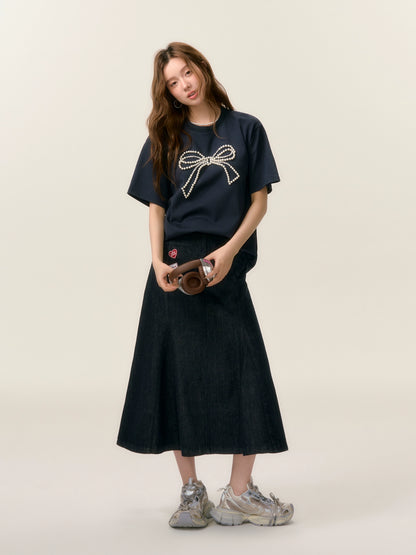 Beaded Bow-knot T-Shirt - CHINASQUAD