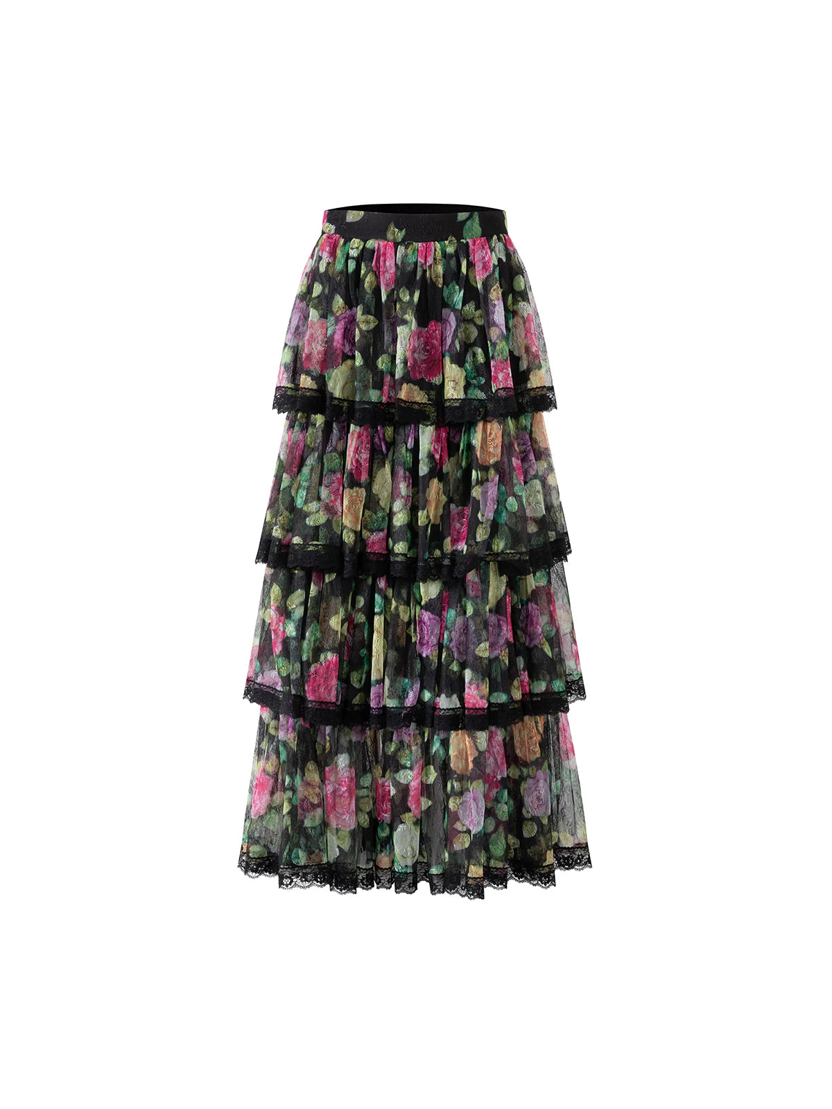Floral Lace Knit Skirt Set