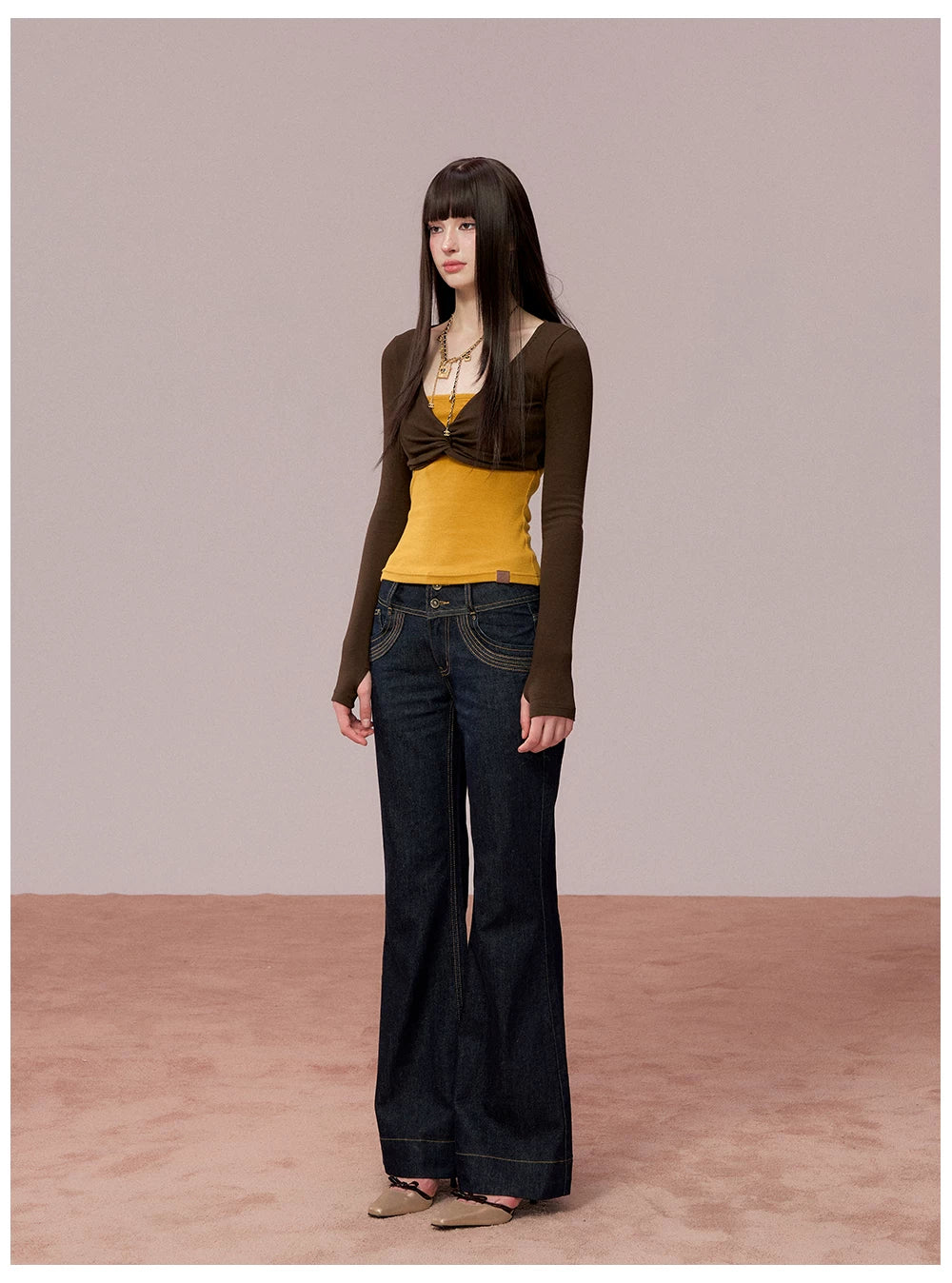 Tube-Top Slim-Fit Long Sleeve T-Shirt