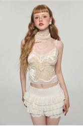 Velvet Lace Trim Camisole - CHINASQUAD