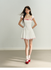 Butterfly Embroidered Spaghetti Strap Dress - CHINASQUAD