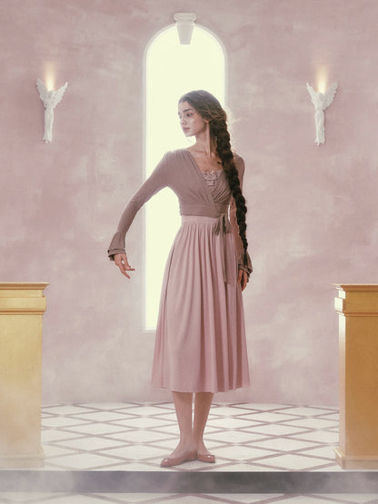 Pink Mist Ballet Knit Slip Dress