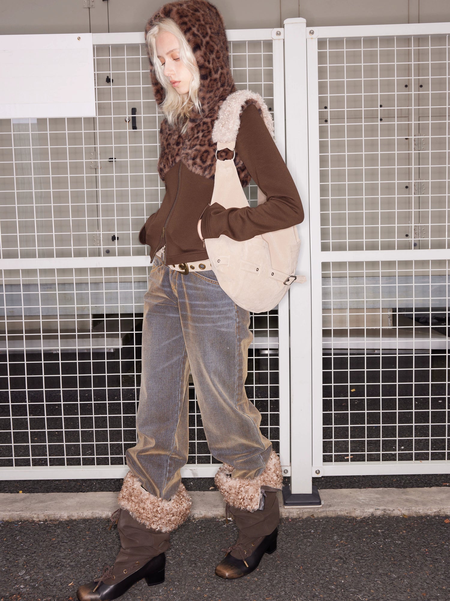 Wool Blend Hooded Knit Cardigan - CHINASQUAD