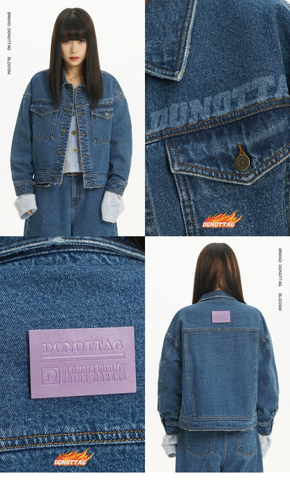 Blue Double Pocket Logo Denim Jacket - CHINASQUAD