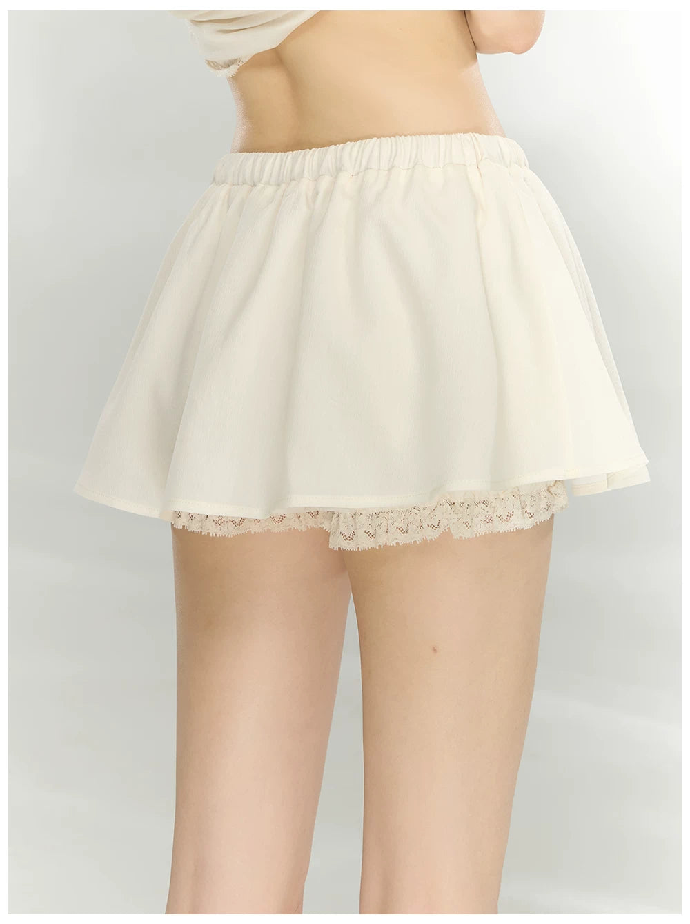 Elegant Lace-Trim V-Neck Cami &amp; Flowing Skort Set