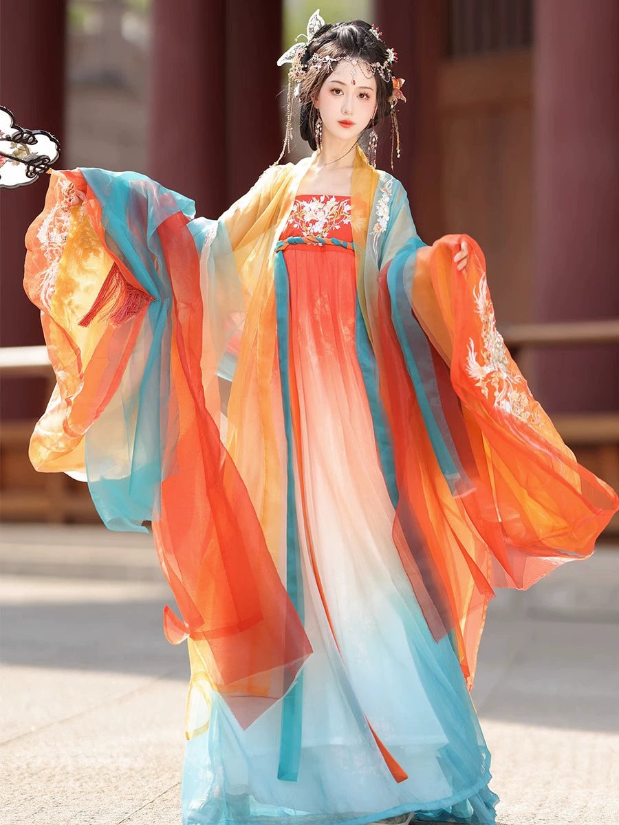 &quot; 游鲤听雨&quot; Tang Dynasty hanfu set