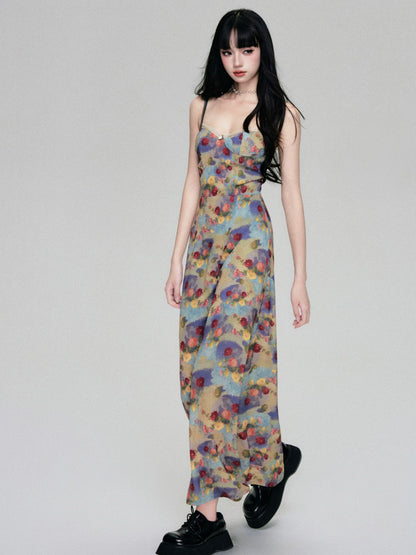 French Vintage Floral Slip Dress