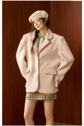 Pink Wool Blazer Jacket - CHINASQUAD
