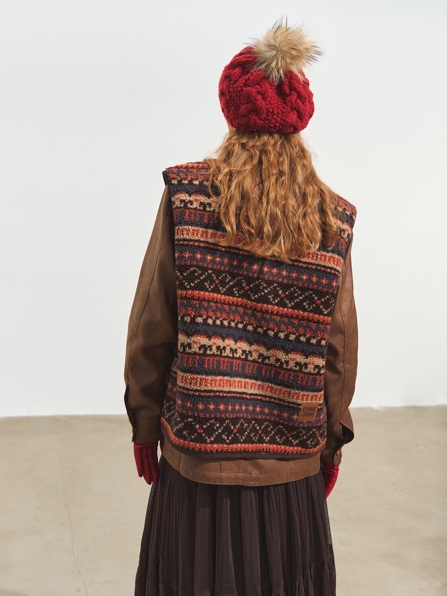 Fair Isle Fleece Knit Vest