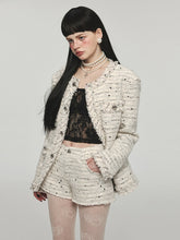 White Tweed Jacket & Shorts Set - CHINASQUAD