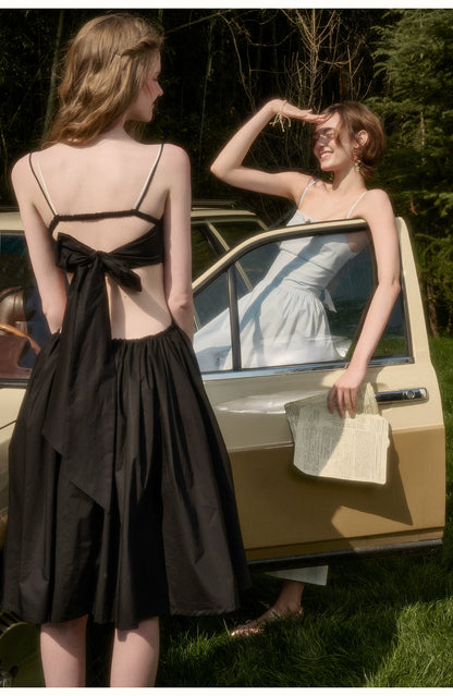 Pure Noir Cotton French Vacation Dress