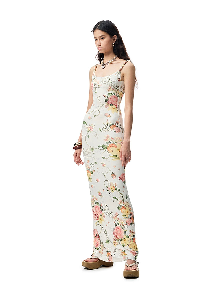 Floral Print Knot-Straps Sundress