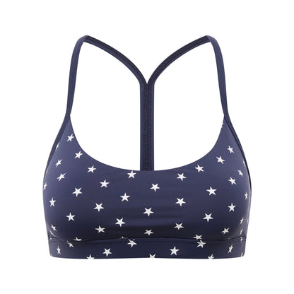 Star Print Racerback Sports Bra
