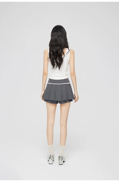 Lace-Paneled Skirt - CHINASQUAD