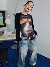 Printed Knitted Raglan-Sleeve T-Shirt - CHINASQUAD