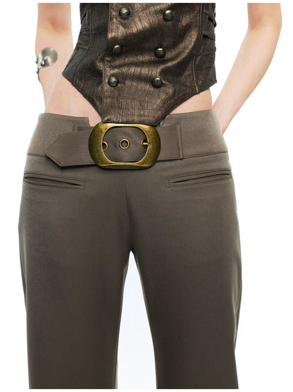 Metal-Waist Punk Tailored Trousers
