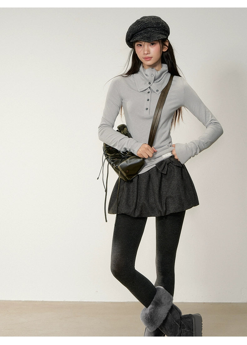 High Neck Slim-Fit Ribbed Knitwear