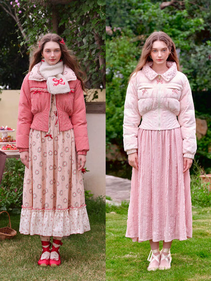 Berry Donut Reversible Cropped Down Jacket