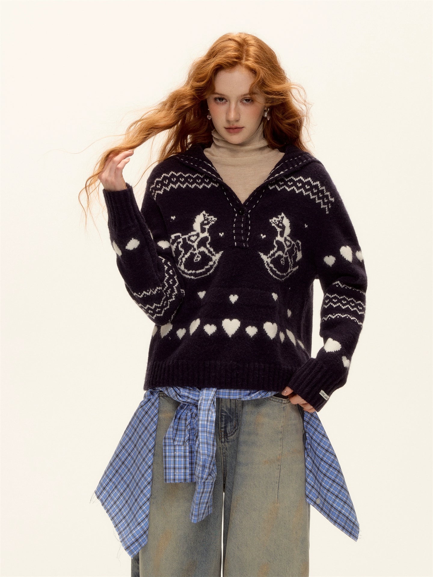 Pony Jacquard Knit Pullover
