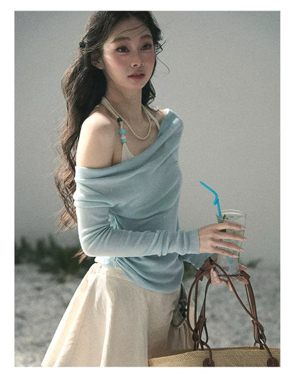 Sugar Frost Off-Shoulder Top