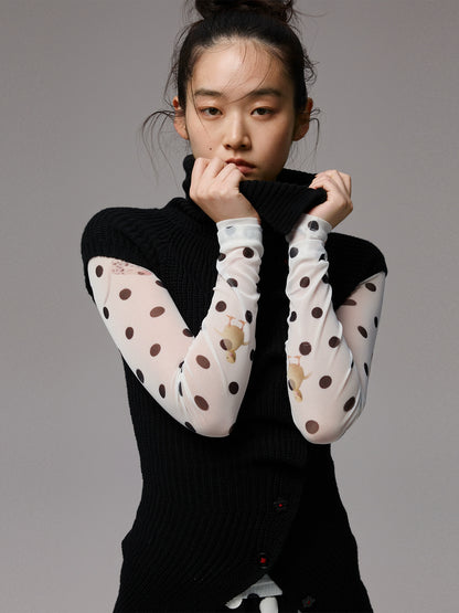 Asymmetric Neck Wool Blend Cardigan