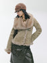 2TH DESIRE Vintage Asymmetric Shearling-Effect Suede Jacket – Khaki