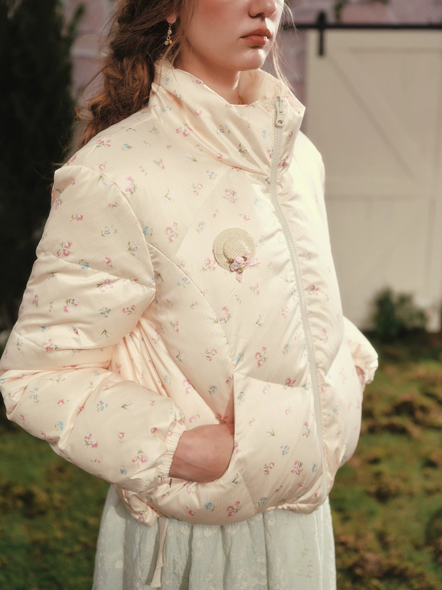 French Cropped Down Puffer Jacket