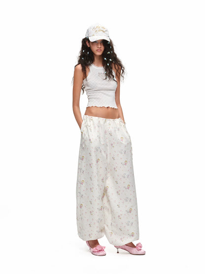 Snoopy Floral Balloon Wide-Leg Pants 1Jinn Studio