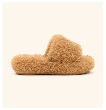 SMFK Fuzzy Platform Black Edition Slide Sandals