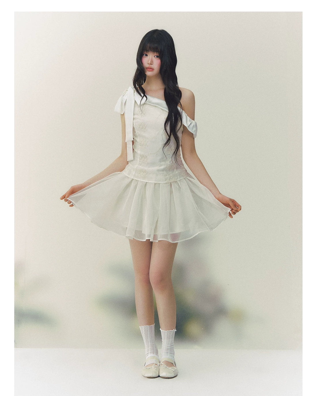 Satin Embroidered Princess Tulle Dress