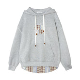 Fake Two-piece Apple Appliqué Layered Hoodie - CHINASQUAD