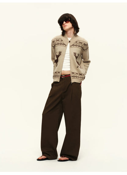 Vintage Fair Isle Wool Knit Cardigan