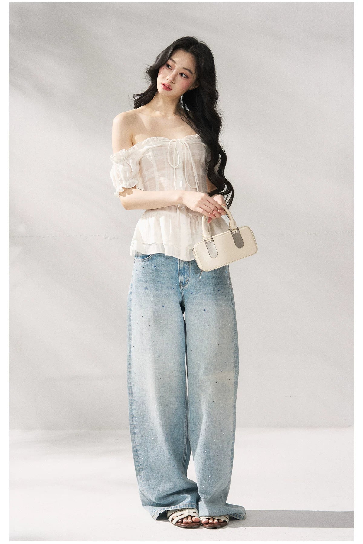 Cotton-Linen Fitted Short Sleeve Top