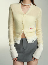 Light Yellow Lace Knit Cardigan - CHINASQUAD