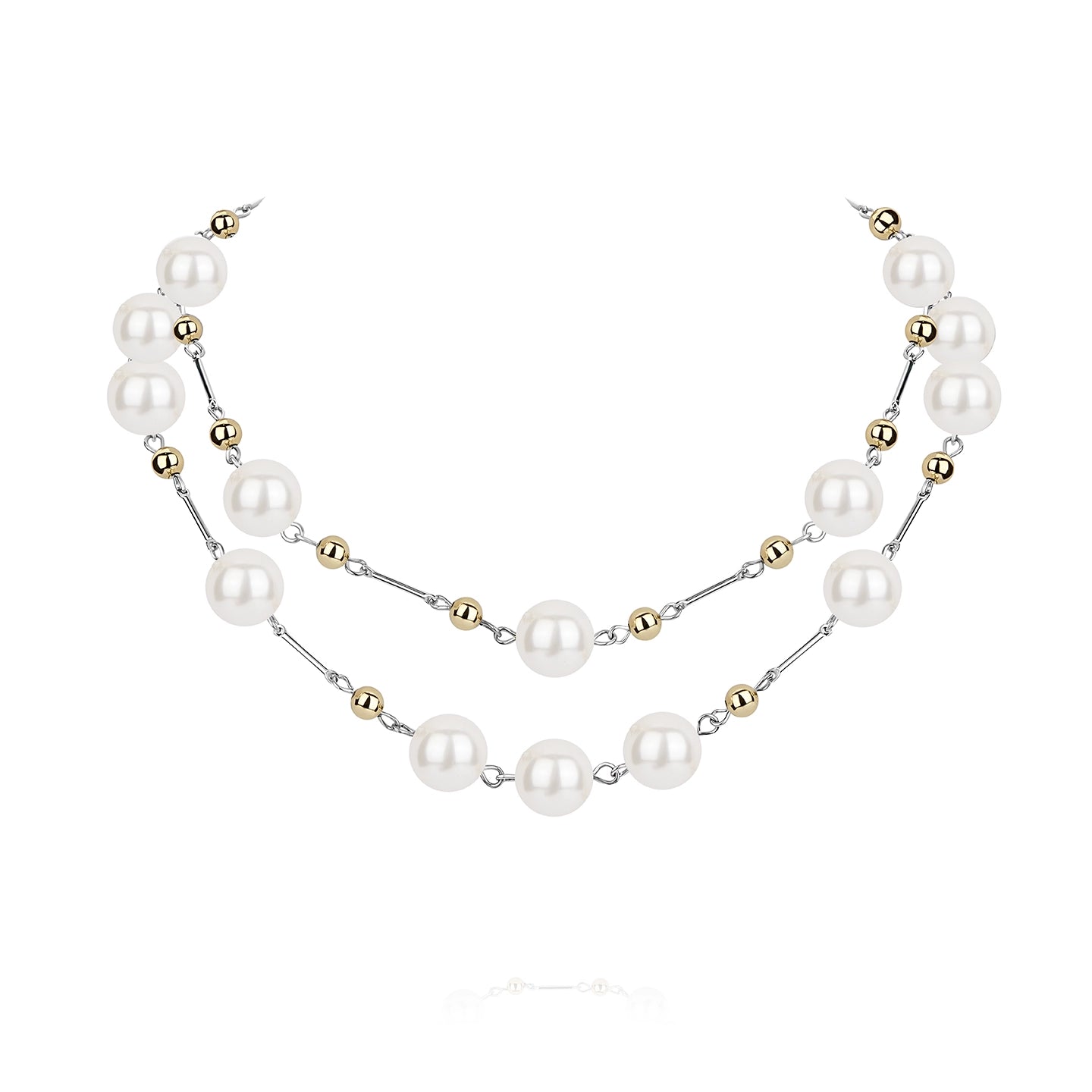 Layered Pearl Long Necklace