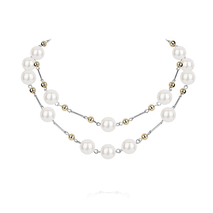 Layered Pearl Long Necklace