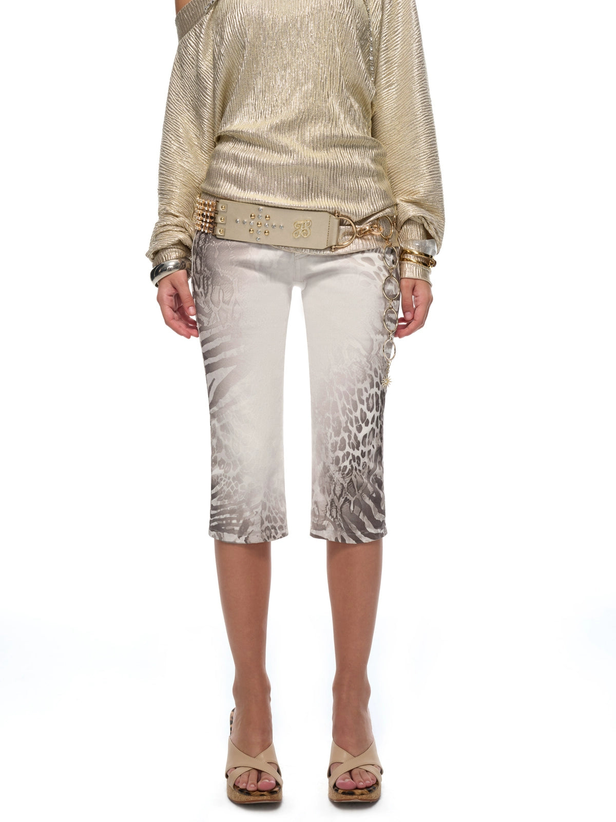 Low-Rise Slim Leopard-Print Shorts