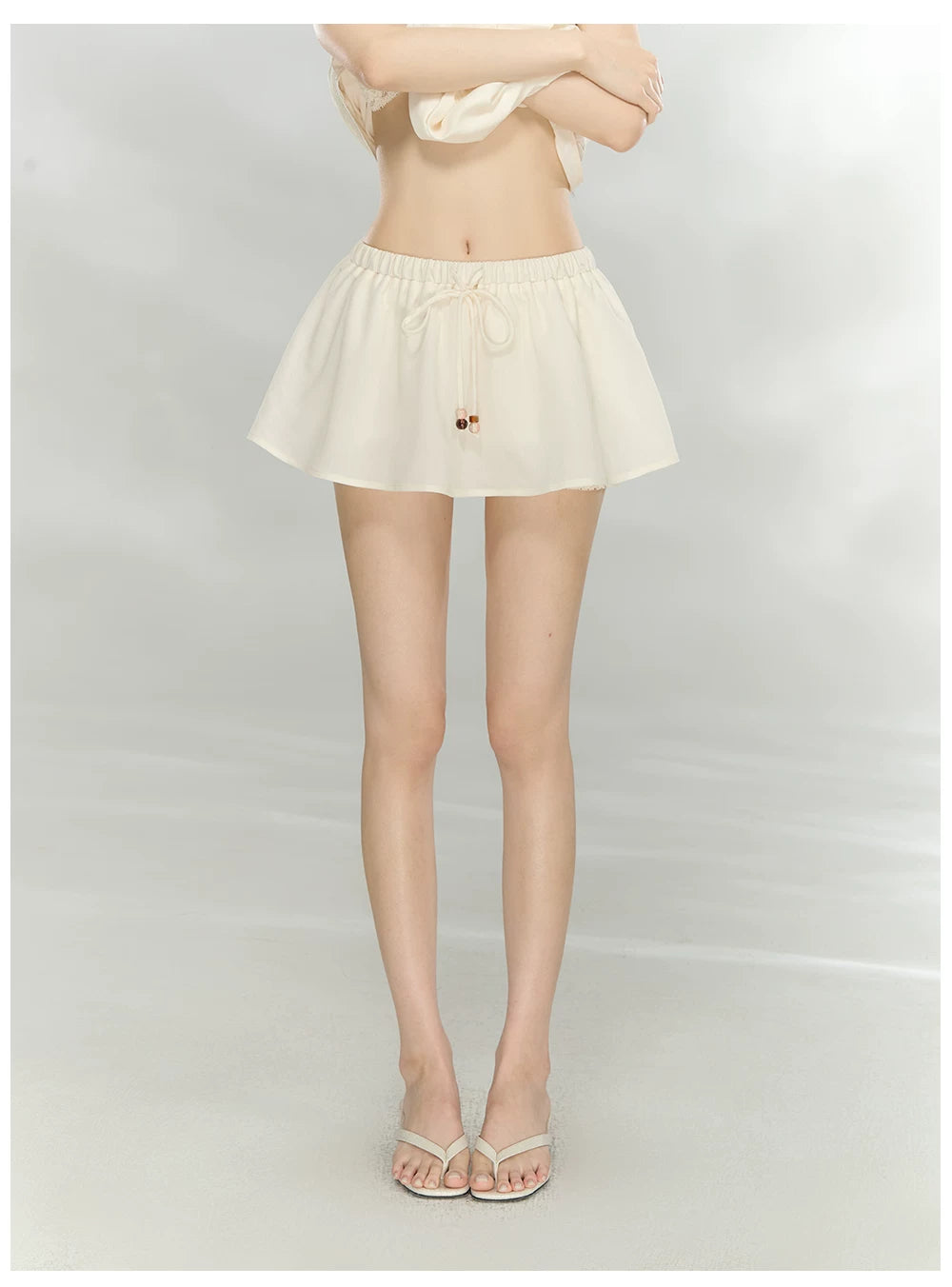 Elegant Lace-Trim V-Neck Cami &amp; Flowing Skort Set