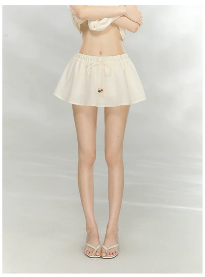 Elegant Lace-Trim V-Neck Cami &amp; Flowing Skort Set