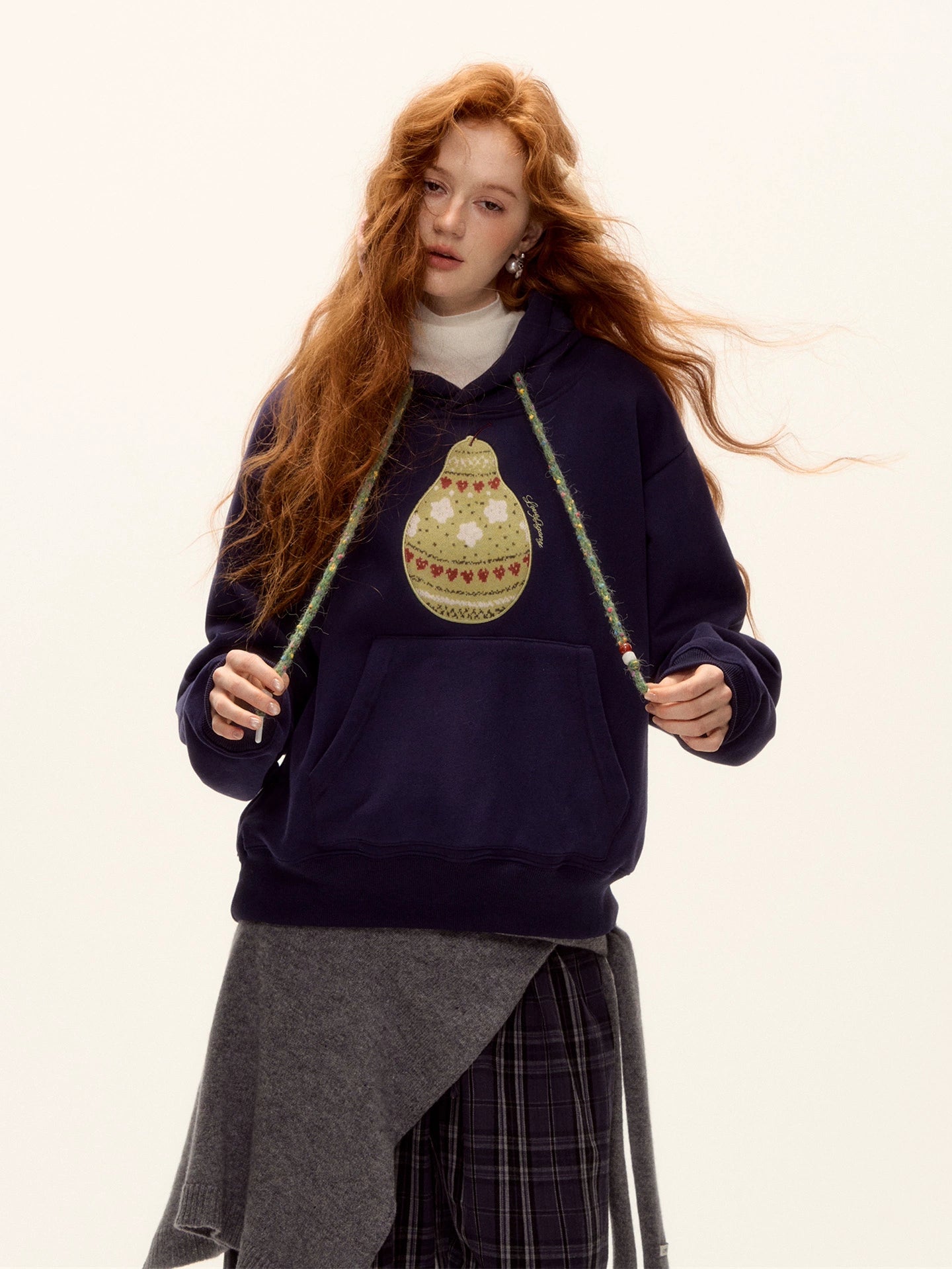 Brushed Fair Isle Knit Hoodie