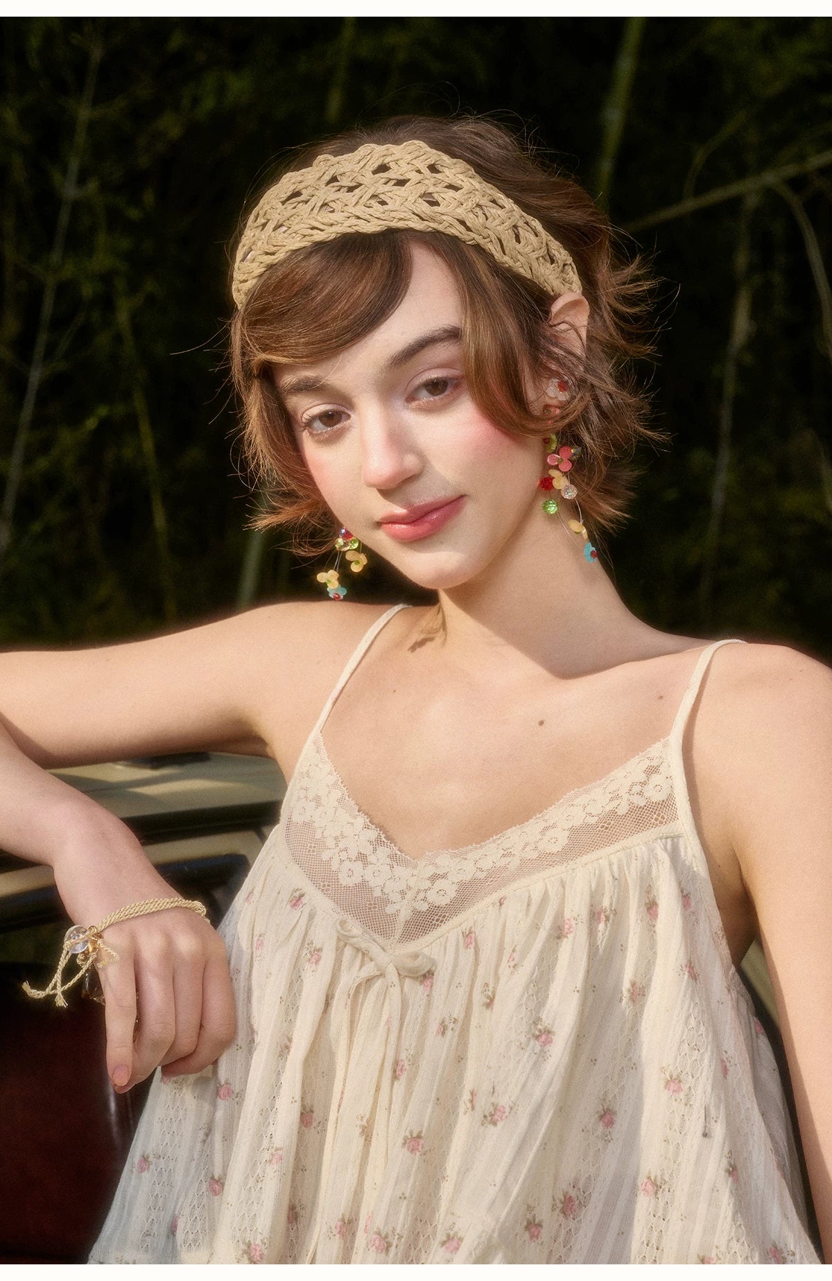 Vintage French Lace Cotton Floral Cami Top