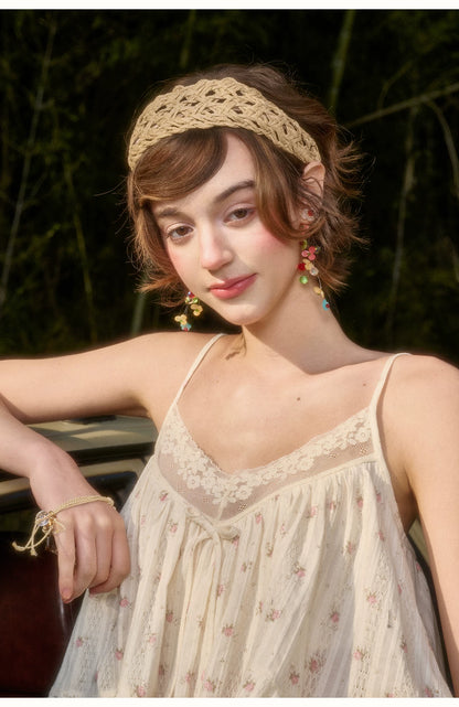Vintage French Lace Cotton Floral Cami Top