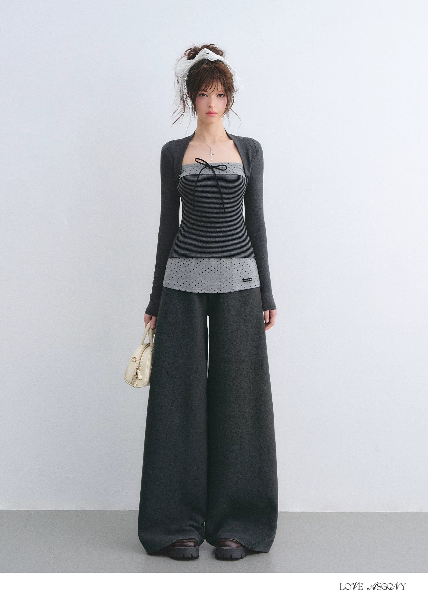 Faux-Layer Top and Pants Set