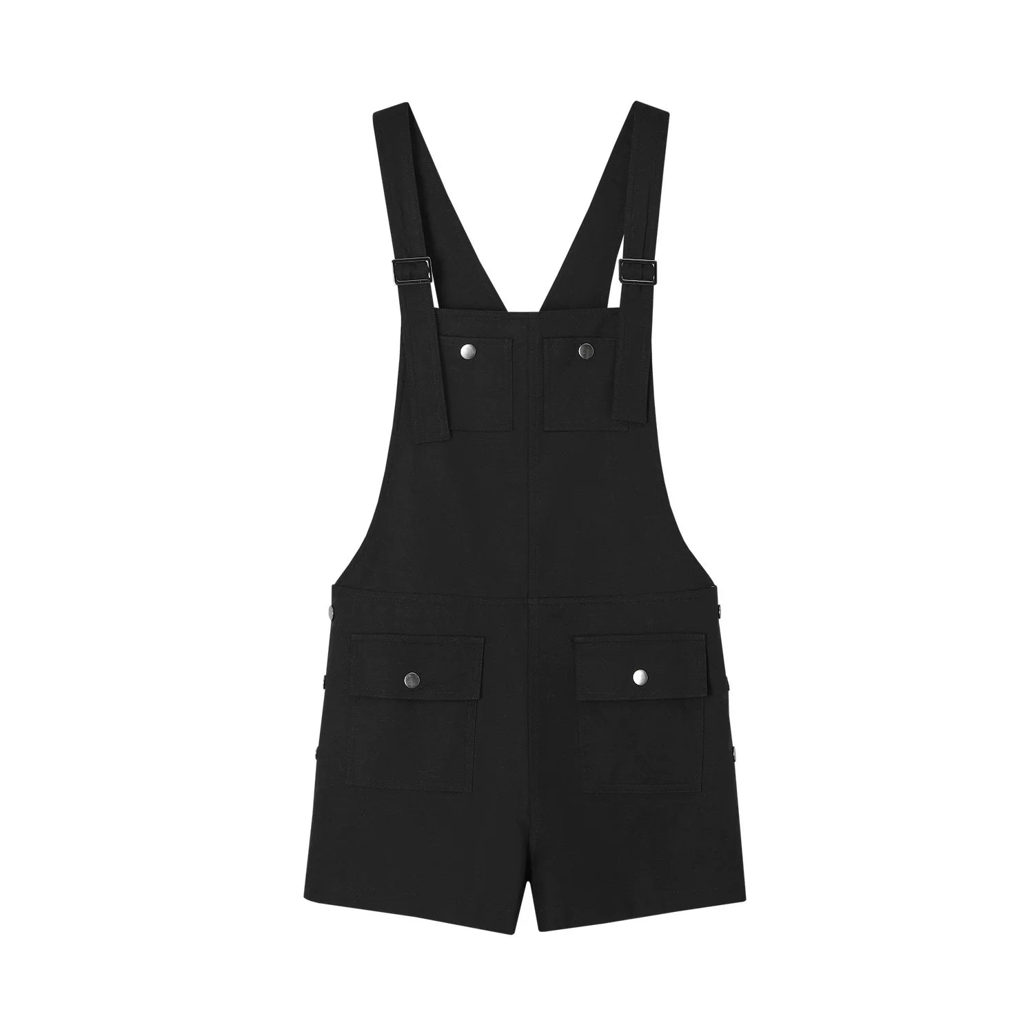 Linen Blend Utility Suspender Shorts