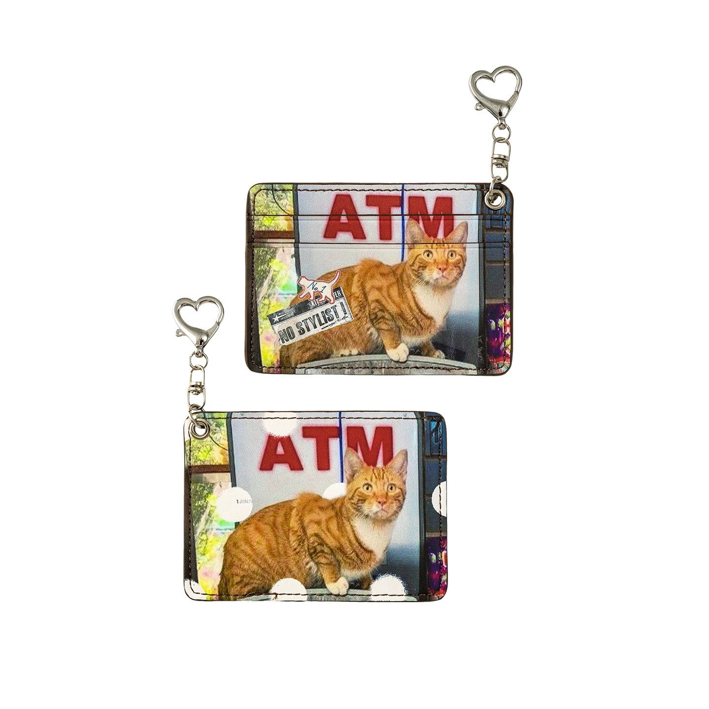 Retro Polka Dot Cat &amp; Dog Print Card Holder - CHINASQUAD