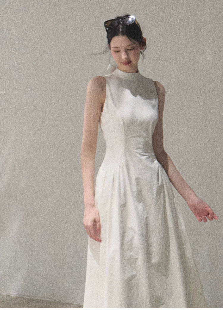Vanilla Spring Halter Backless Dress