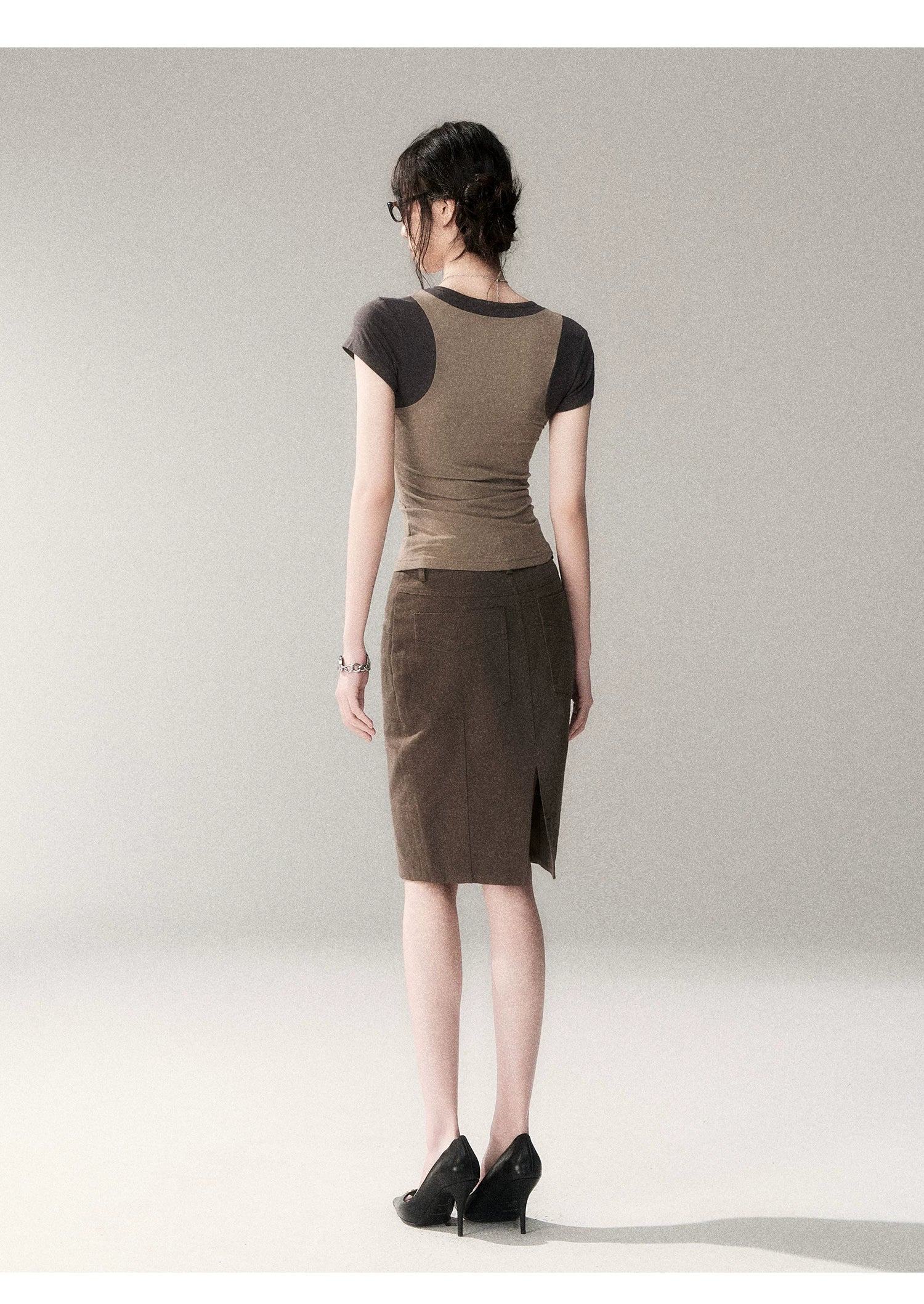 Contrast Trim Fitted Short Sleeve Tee