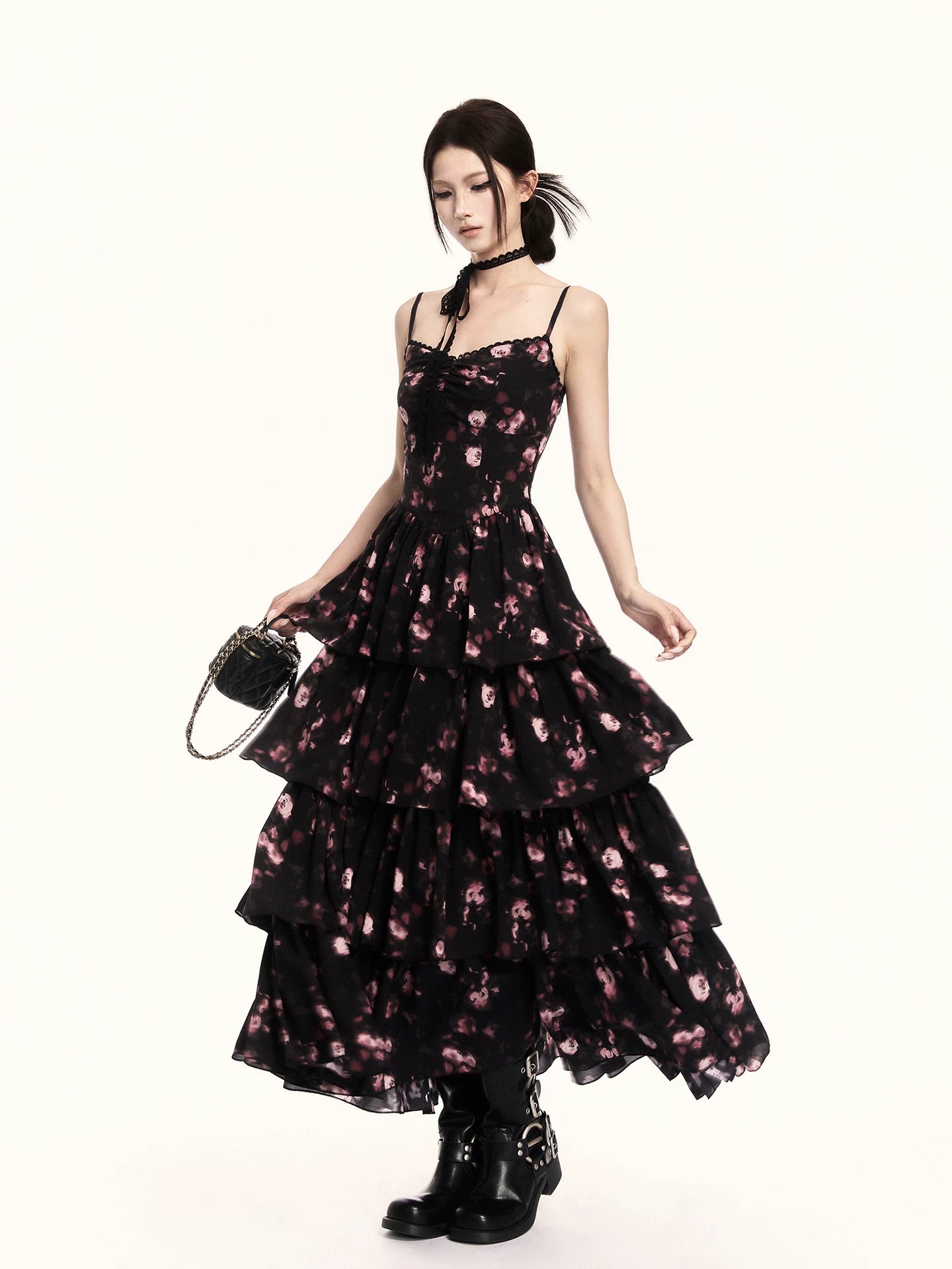 Romantic Floral Tiered Maxi Dress